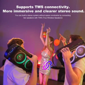 Două boxe W-KING T9-M2 conectate TWS pentru sunet stereo